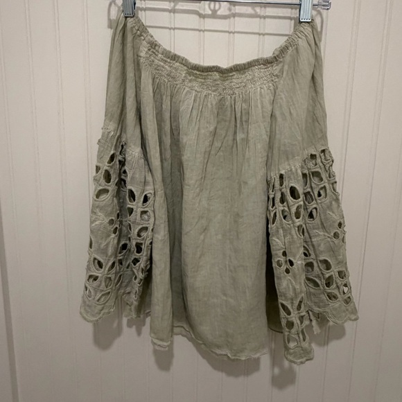 ruby yaya Tops - Ruby Yaya Off-Shoulder Blouse with Eyelet Sleeves boho romantic